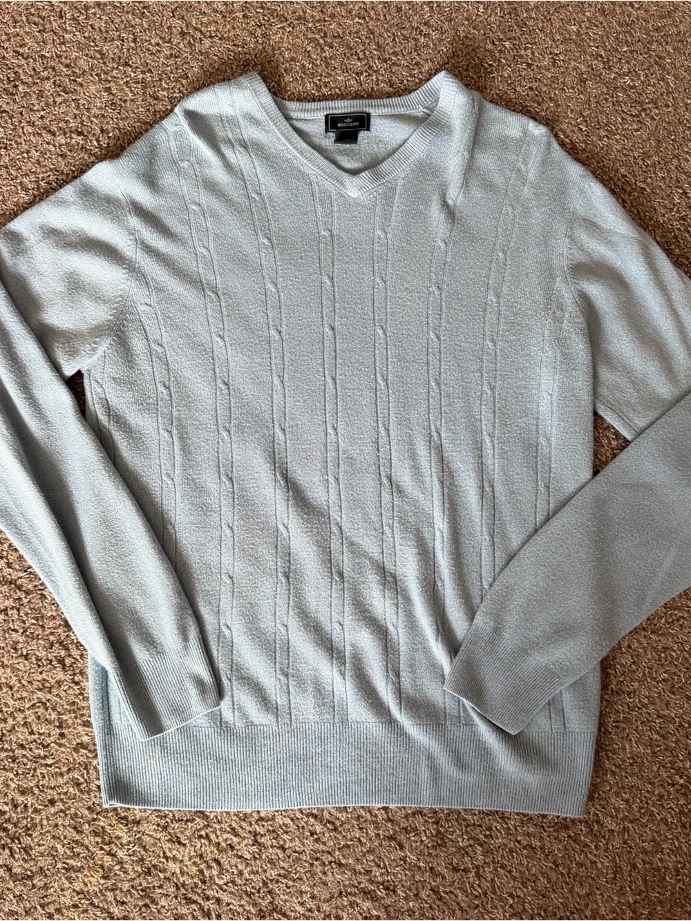Vintage Dockers Light Blue V Neck Sweater Size L